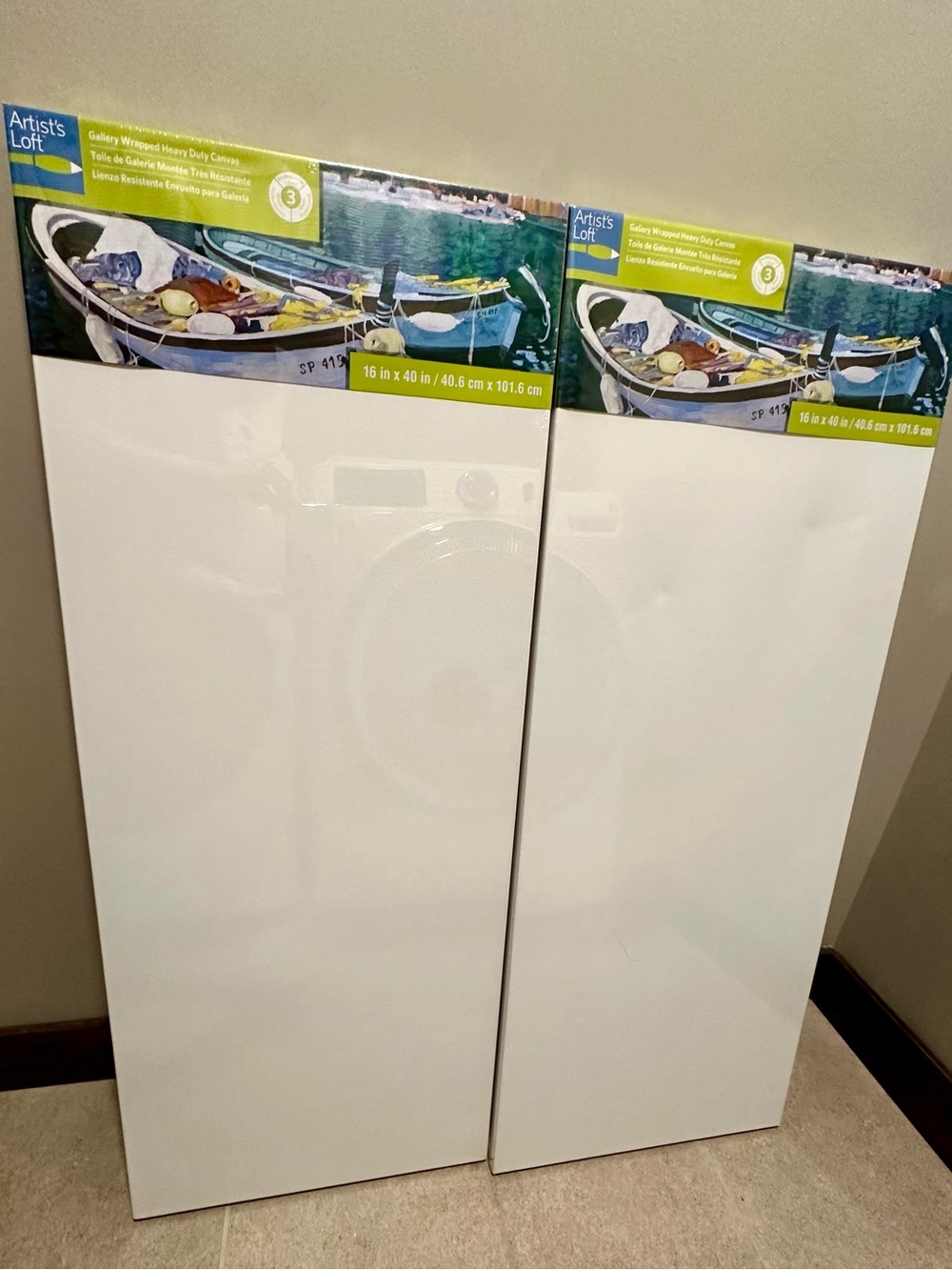 (2) Artist's Loft Level 3 Gallery Wrapped Heavy Duty Can canvases 16 x 40”